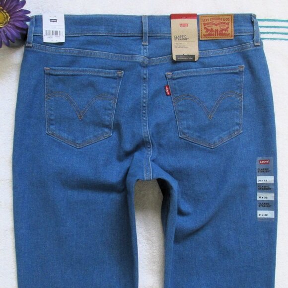 New LEVI'S Jeans Size 31 Mid Rise Classic Straight Denim - Picture 6 of 9